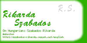 rikarda szabados business card
